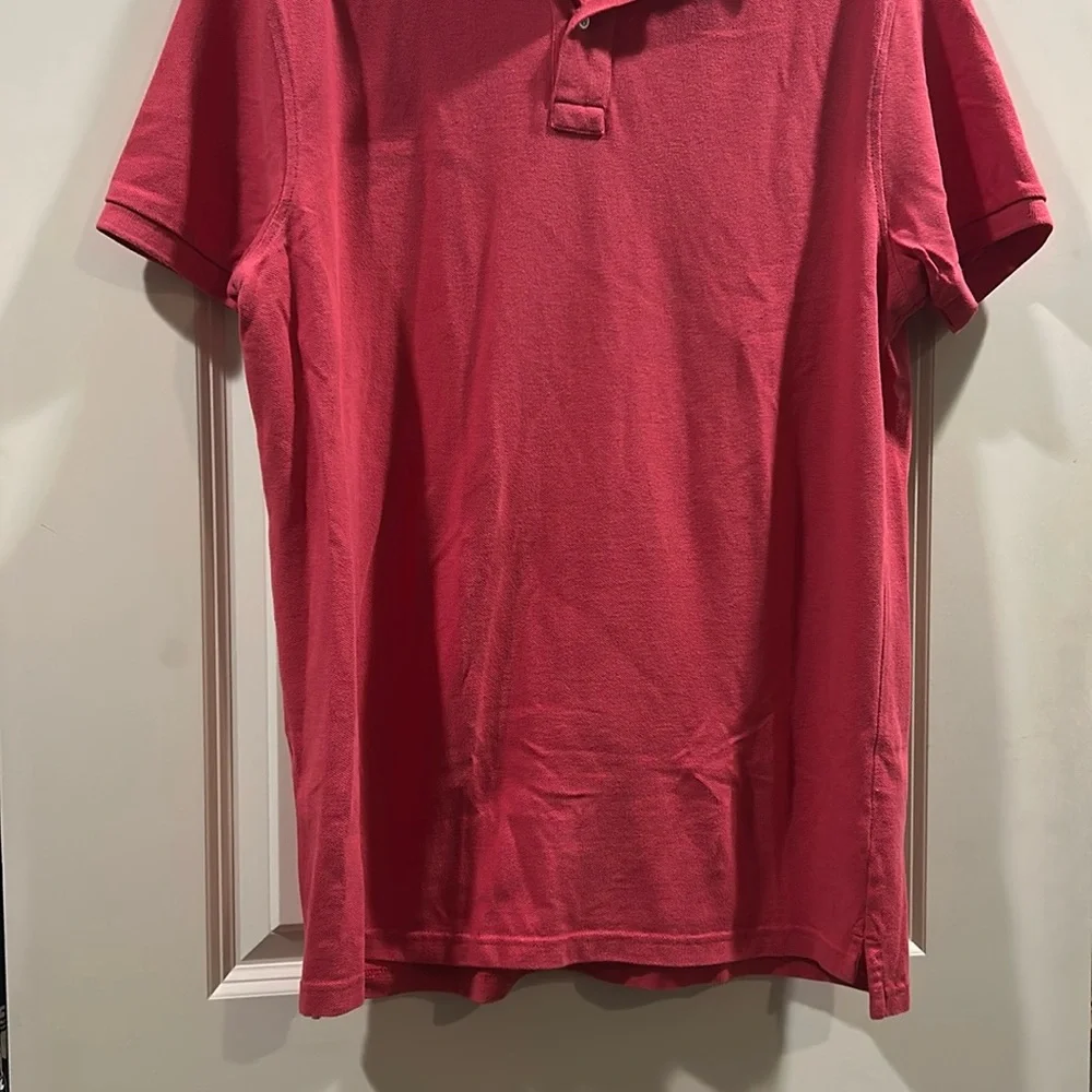 Like New J. Crew 1/4 button down Polo shirt short sleeve cotton size L slim fit